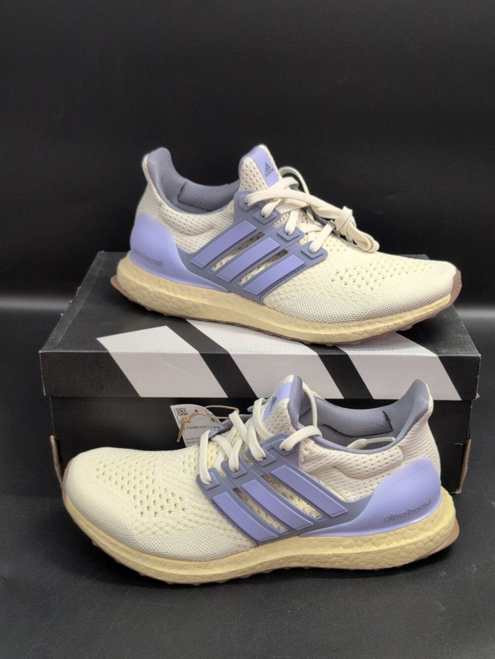 Adidas Ultra Boost 1.0 Women Athletic Shoes US 7.5 Cream Violet